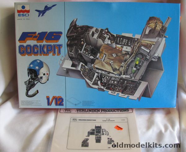 ESCI 1/12 F-16 Falcon Cockpit with Verlinden Cockpit Instruments, A601 plastic model kit